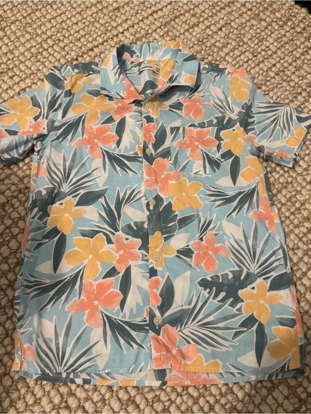 abercrombie kids Light Blue Floral Short-Sleeve Button-Down Shirt